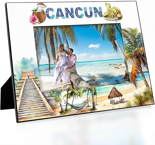 Miniatura 8 de KATE POSH Marco de fotos Cancún, vacaciones familiares en Cancún, México, luna de miel, boda, decoración de playa (5 x 7 - vertical)