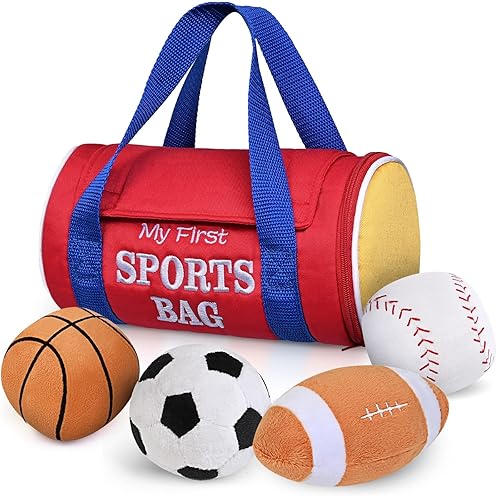KMUYSL Baby Toys 0-12 Months, My First Sports Bag Plush