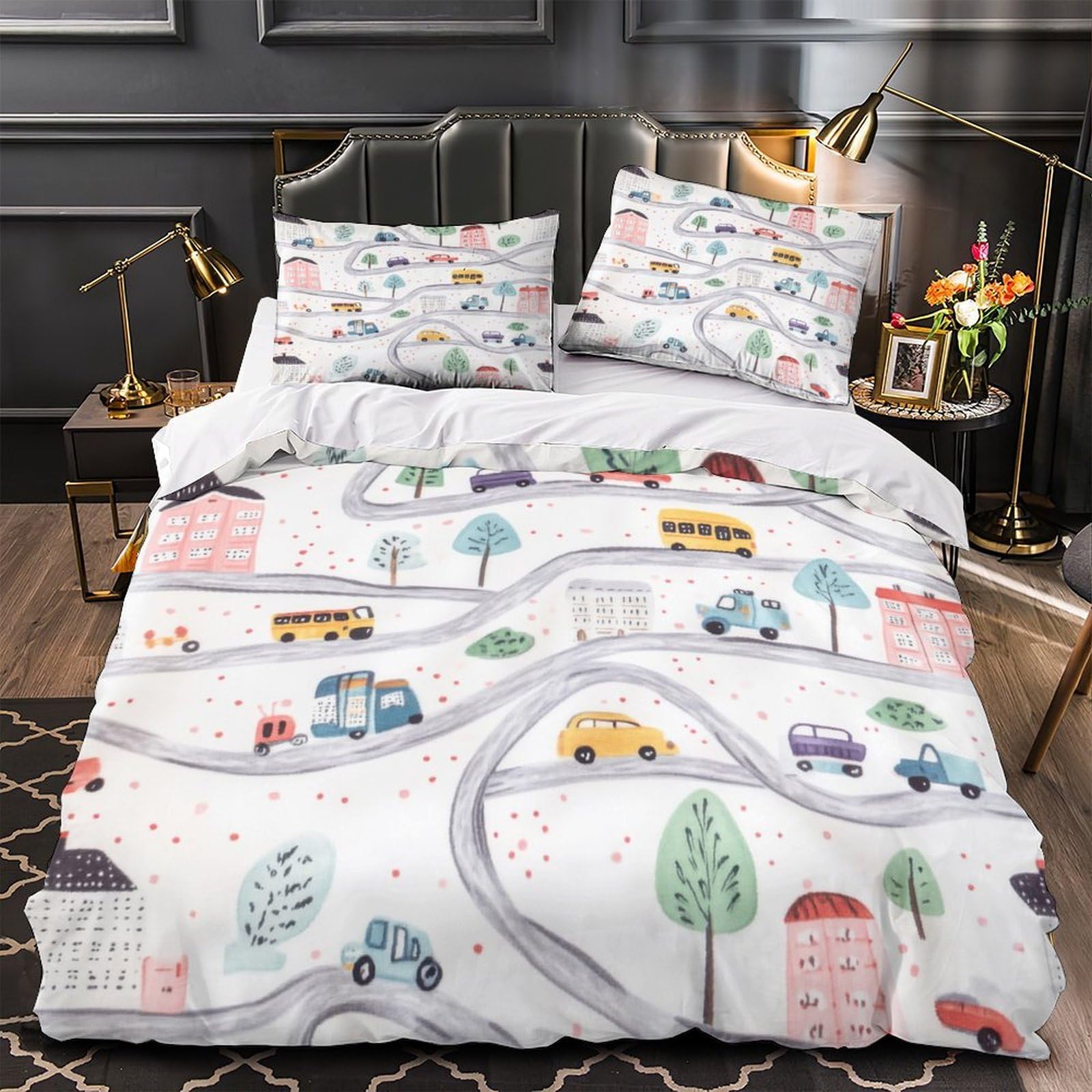 Housse de couette 3D respirante et hypoallergénique lit enfant 140x200