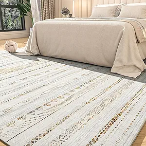 8x10 Area Rugs for Living Room Machine Washable Rug Distressed Indoor Carpet Neutral Moroccan Boho Rug Ultra Soft Area Rug for Bedroom Dining Room Playroom Office, Multi-Color
