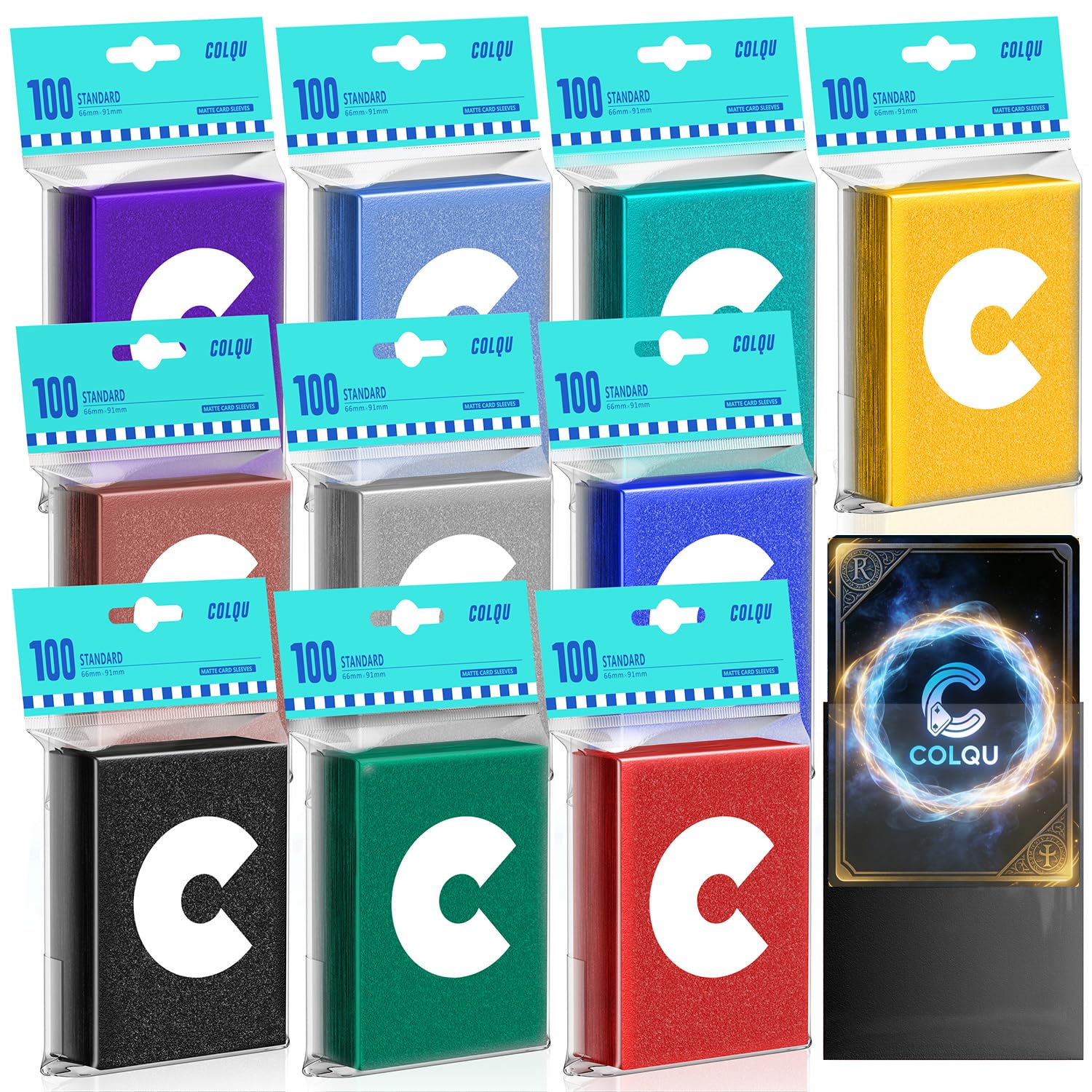 1000ct Matte Card Sleeves 10 Colors Card Sleeves fits MTG TCG Cards Sleeve Deck Sleeve Protectors for Baseball