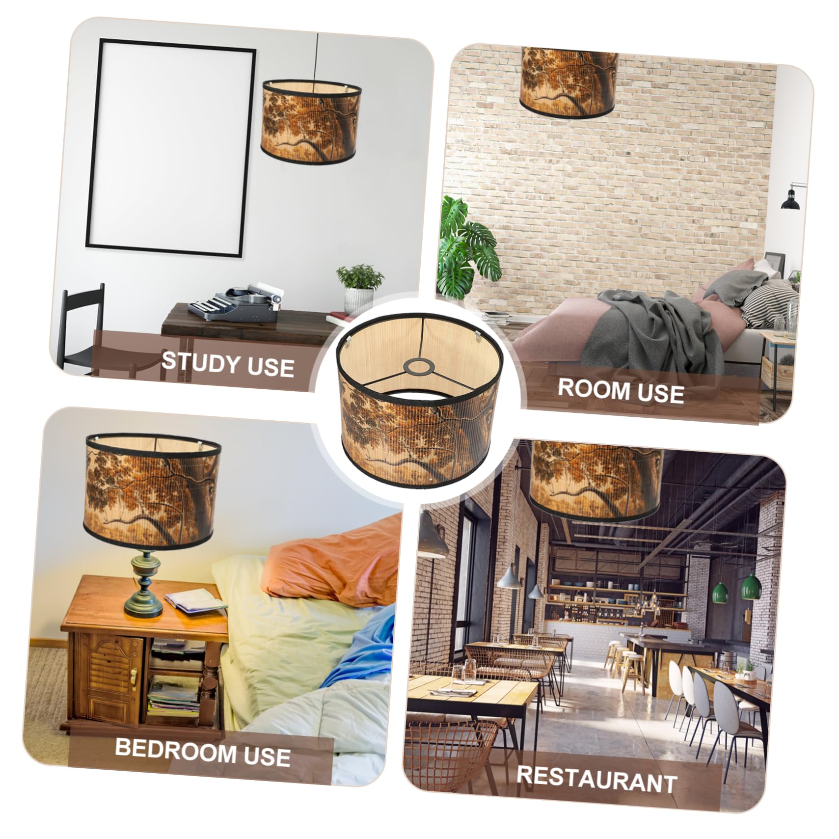 IMIKEYA Paralume a sospensione in bambù leggero e facile da installare design rustico e retrò per la decorazione della sala da pranzo bar e camera