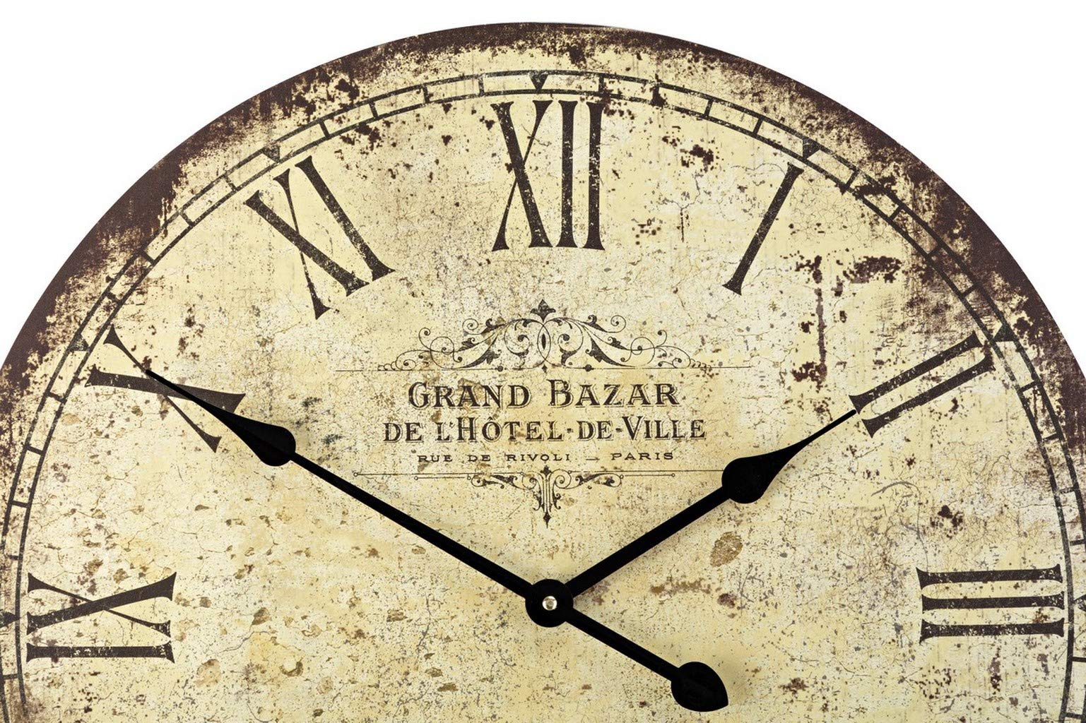 Imax 2511 Large Wall Clock With Pendulum Vintage Style Round Wall Clock