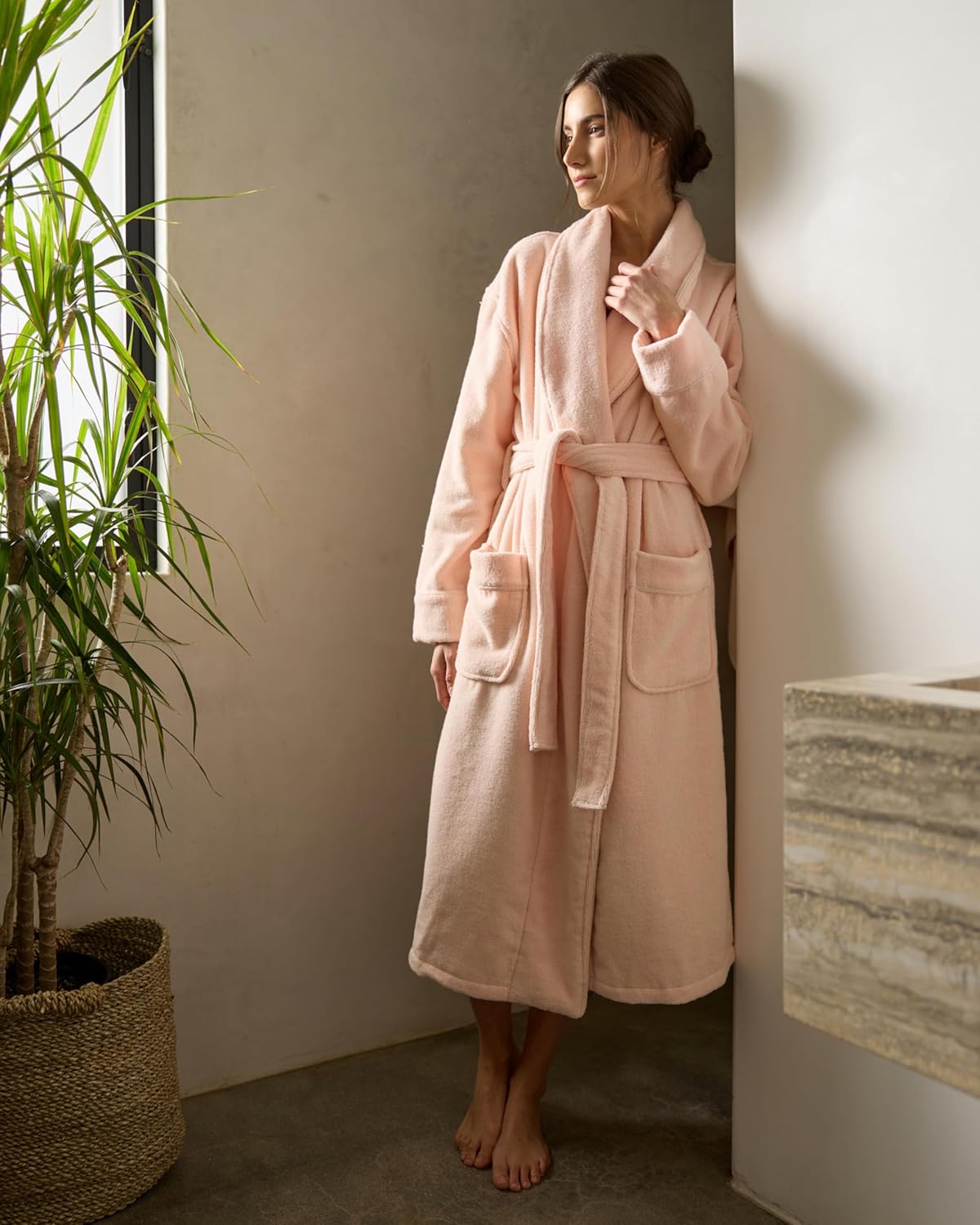 Cozy Earth Luxe Bath Robe - Luxury Robe for Women and Men, 60% Cotton & 40% Viscose from Bamboo - Image 6