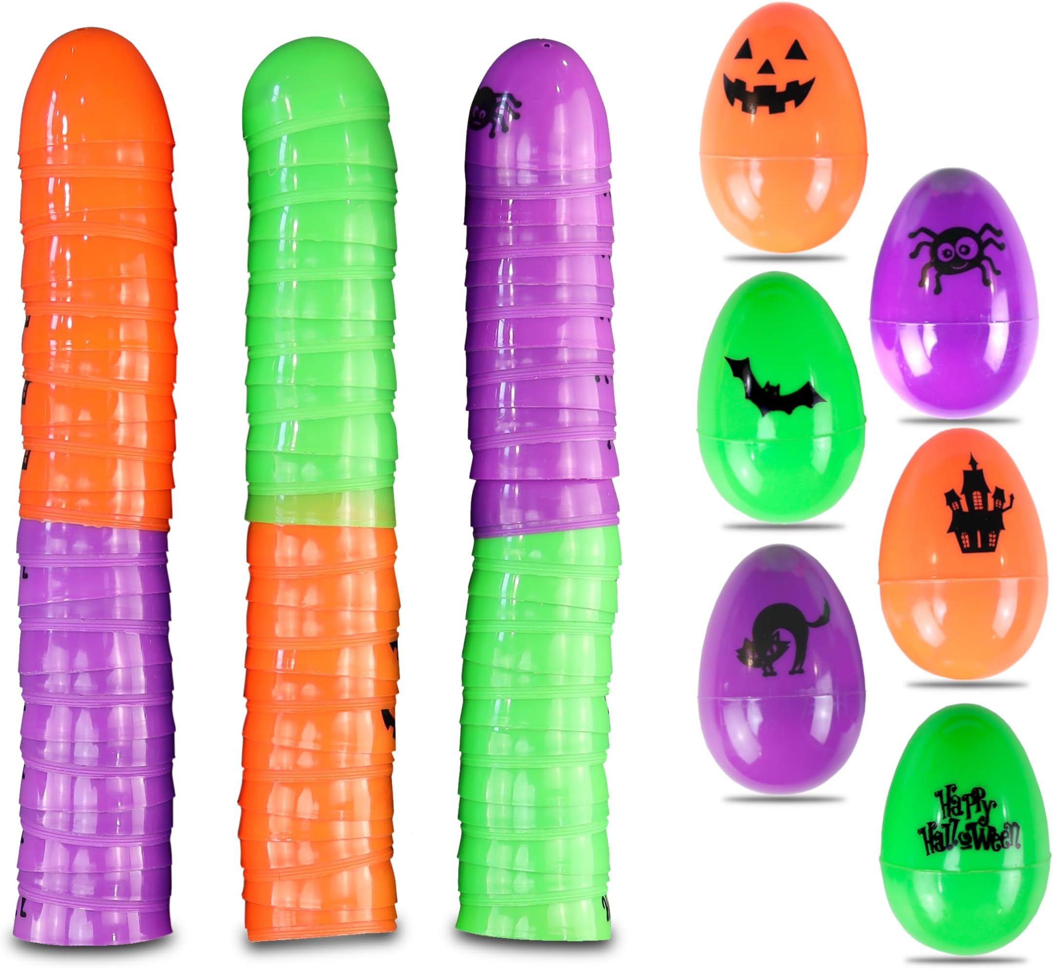 Iconikal Halloween Fillable Plastic Eggs, 2.4-Inch, 72-Pack