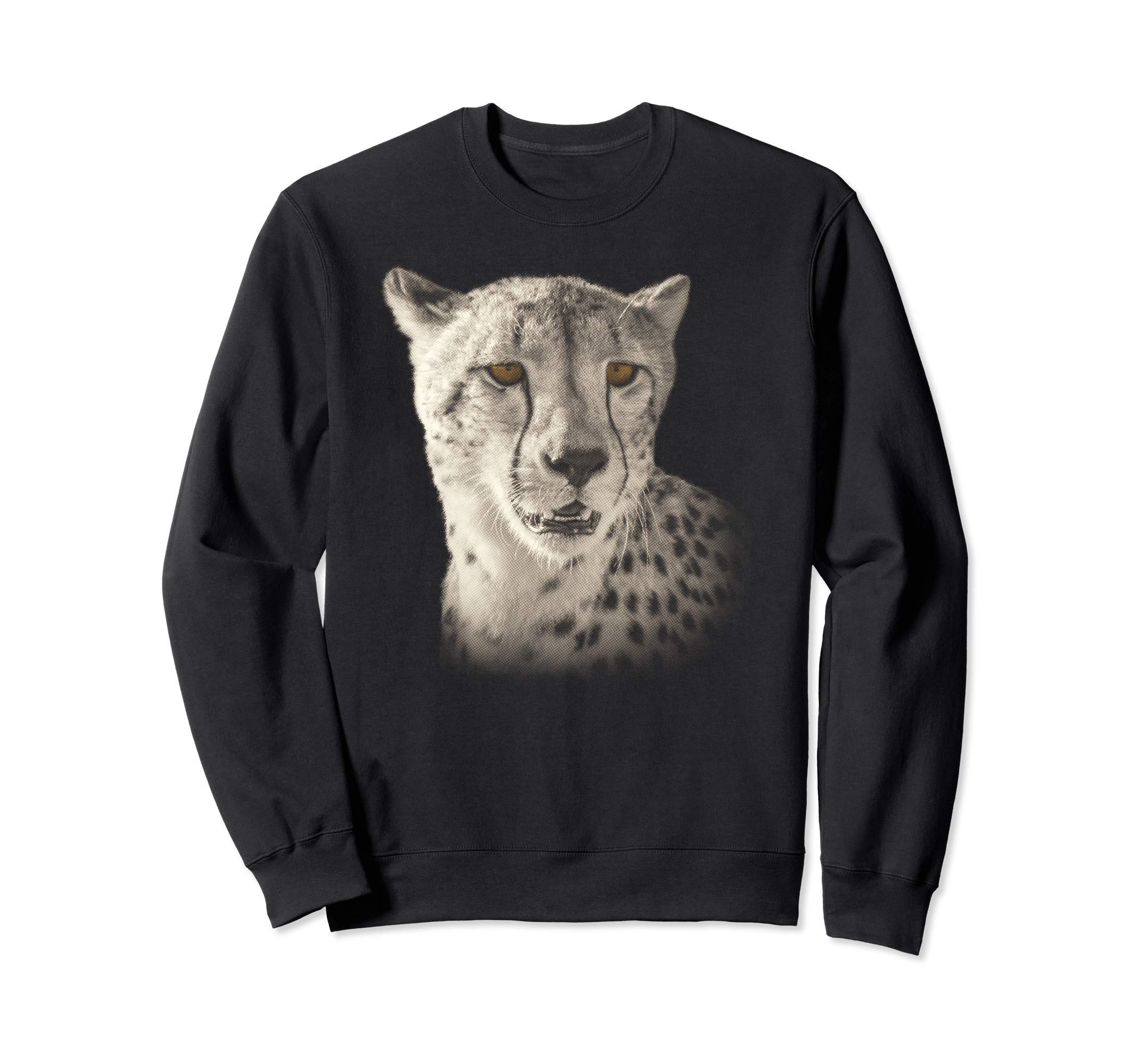 Cheetah Face, Cheetah Animal Print Sweatshirt