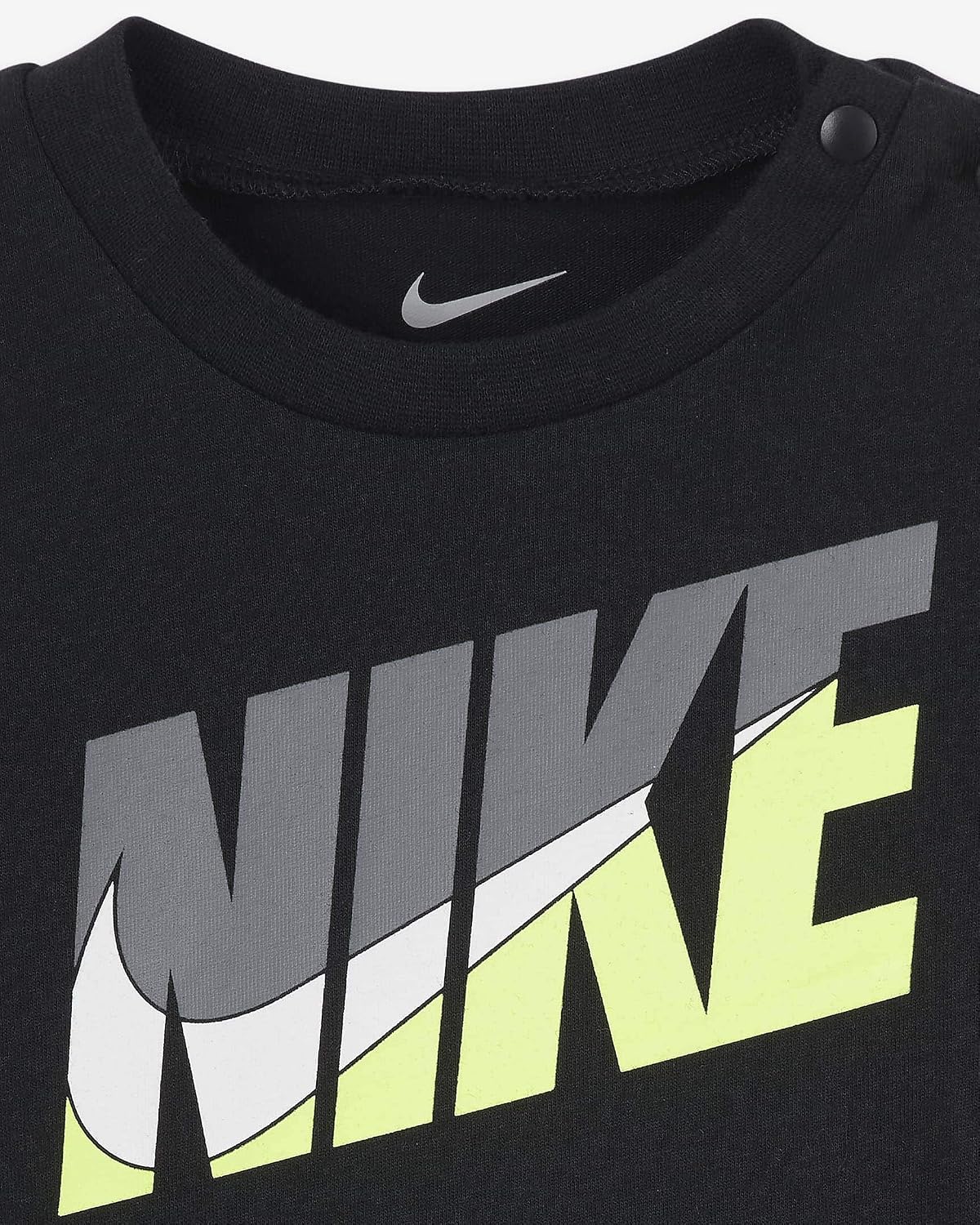 Nike Baby Boy Romper (Black(56H547-023)/Yellow, 0-3 Months)