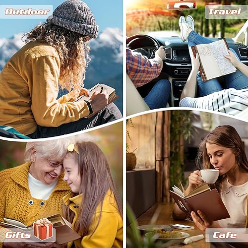 Miniatura 7 de Regalos para mujeres y hombres  Diario de viaje de cuero recargable, diarios personalizados para mujeres, bloc de notas diario para profesores de