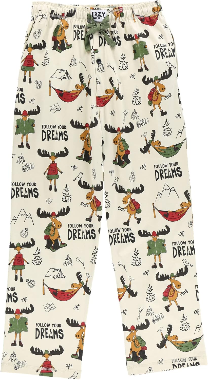 Lazy One Funny Moose Pajama Pants for Men, Men's Separate Bottoms, Lounge Pants - Image 4