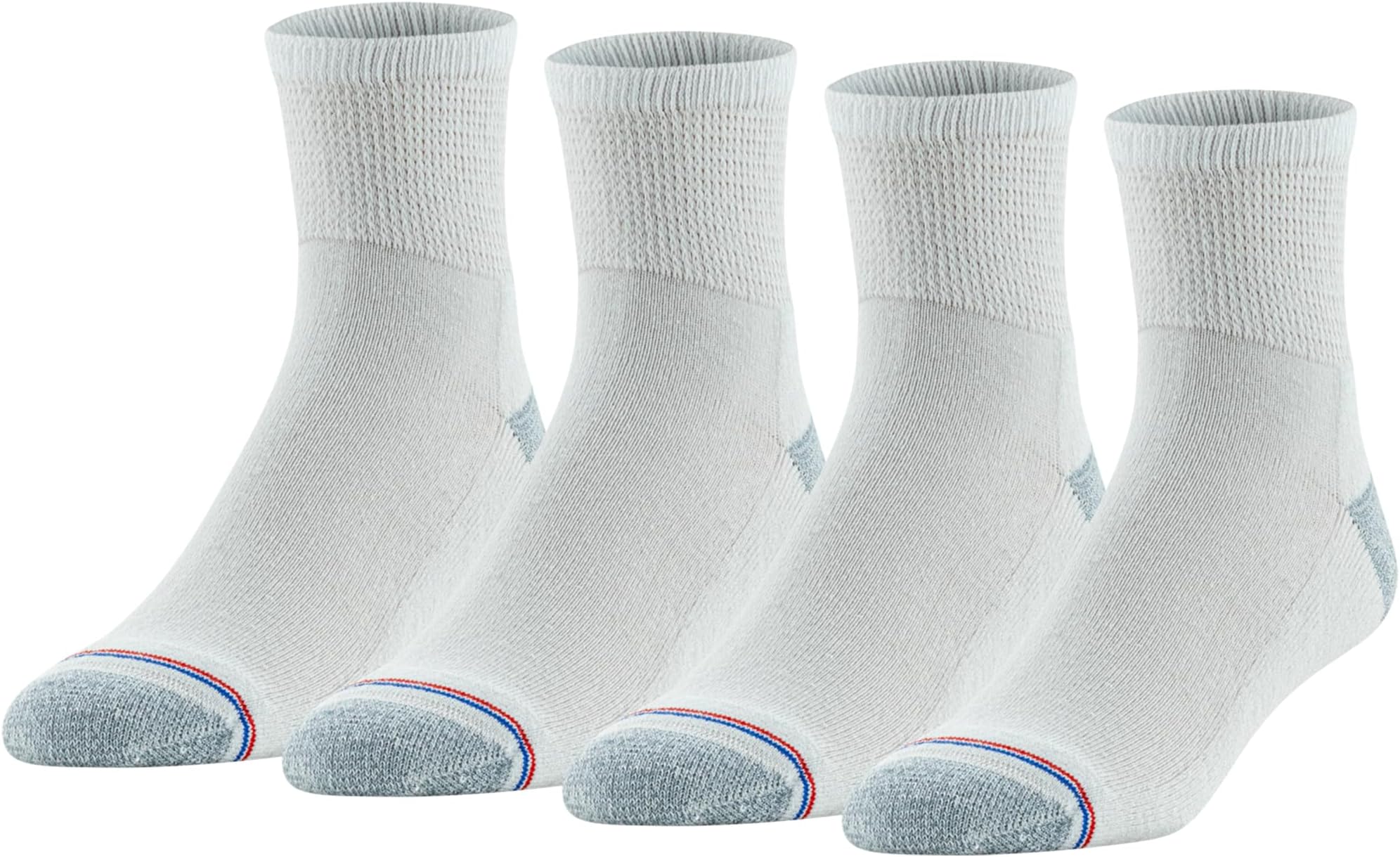 MediPeds Women's Quarter Cushioned Non-Binding Blister-Resistant Socks (4-Pack)