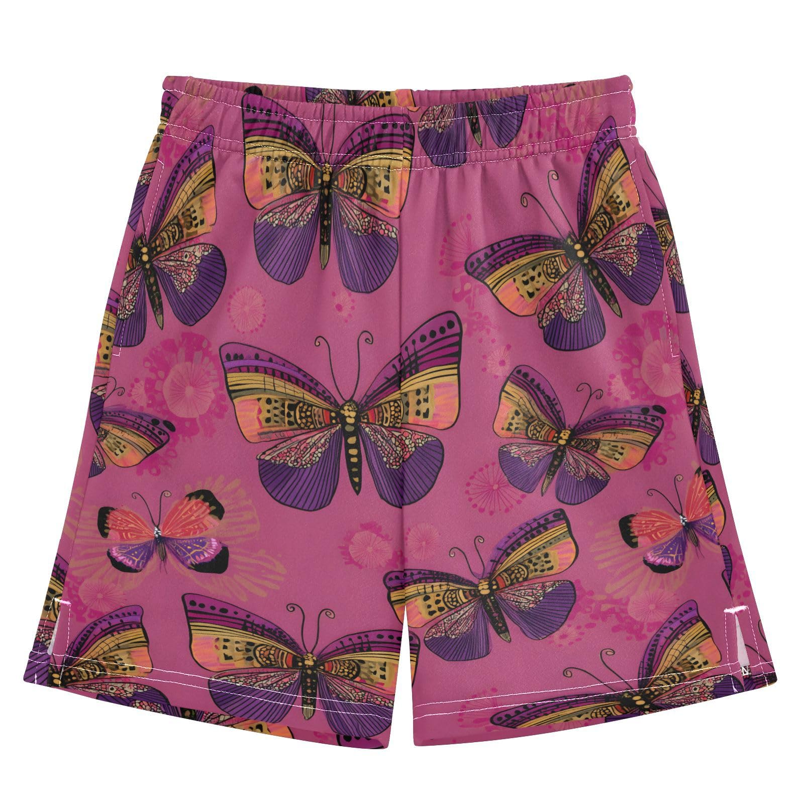 Beautiful Butterfly Boys' Shorts Summer Cotton Adjust Pocket Boys Shorts Size 8 Years Multicolor