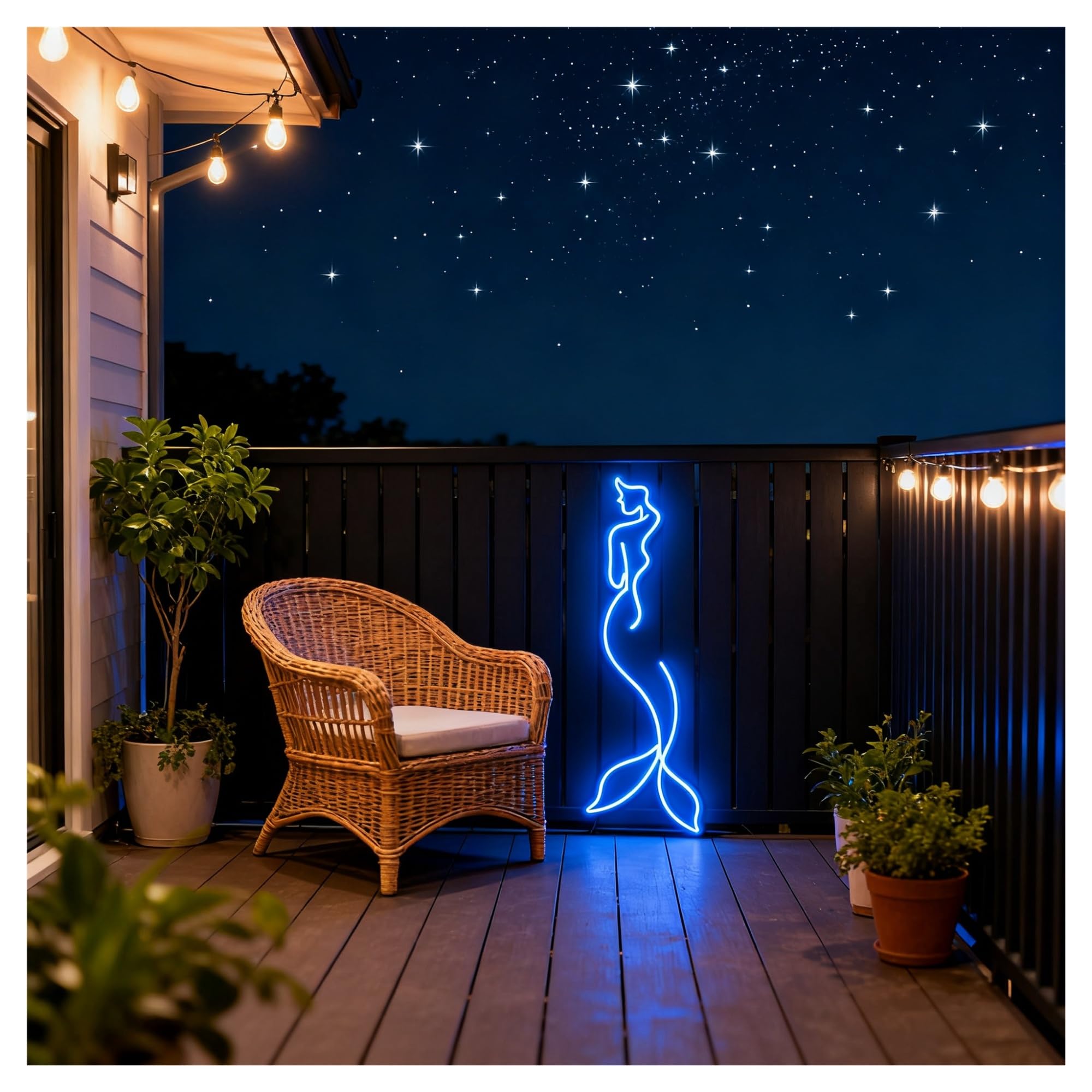 Luces de neón Letrero De Neón Sirena, Decoración Pared Para Habitación Niña Y Mujer, Para Bar, Cueva Hombre, Dormitorio, Hotel, Tienda, Garaje, Juego, Fiesta, 50cm(Azul)