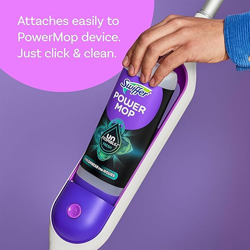 Miniatura 6 de Swiffer PowerMop - Solución de limpieza de suelos con aroma fresco Unstopables, repuestos Powermop, limpiador de suelos para trapear, 25.3 onzas