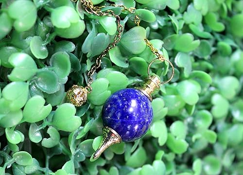Miniatura 5 de Péndulo de cristal - Péndulo en forma de bola de lapislázuli azabache Reiki Radiestesia Equilibrio Limpieza Dowser Energía Divina Curación