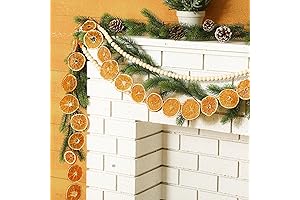 Yinkin 9.8 ft Dried Orange Slices Garland and Wooden Bead Set -...