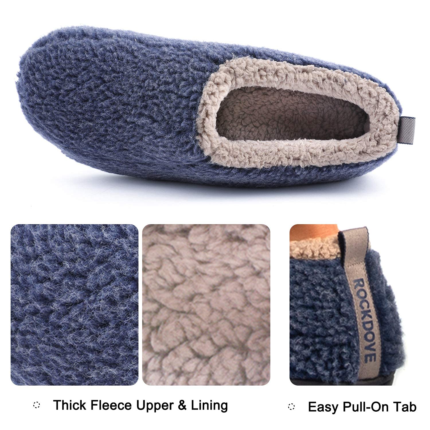 RockDove Pantofole Nomad da uomo con memory foam