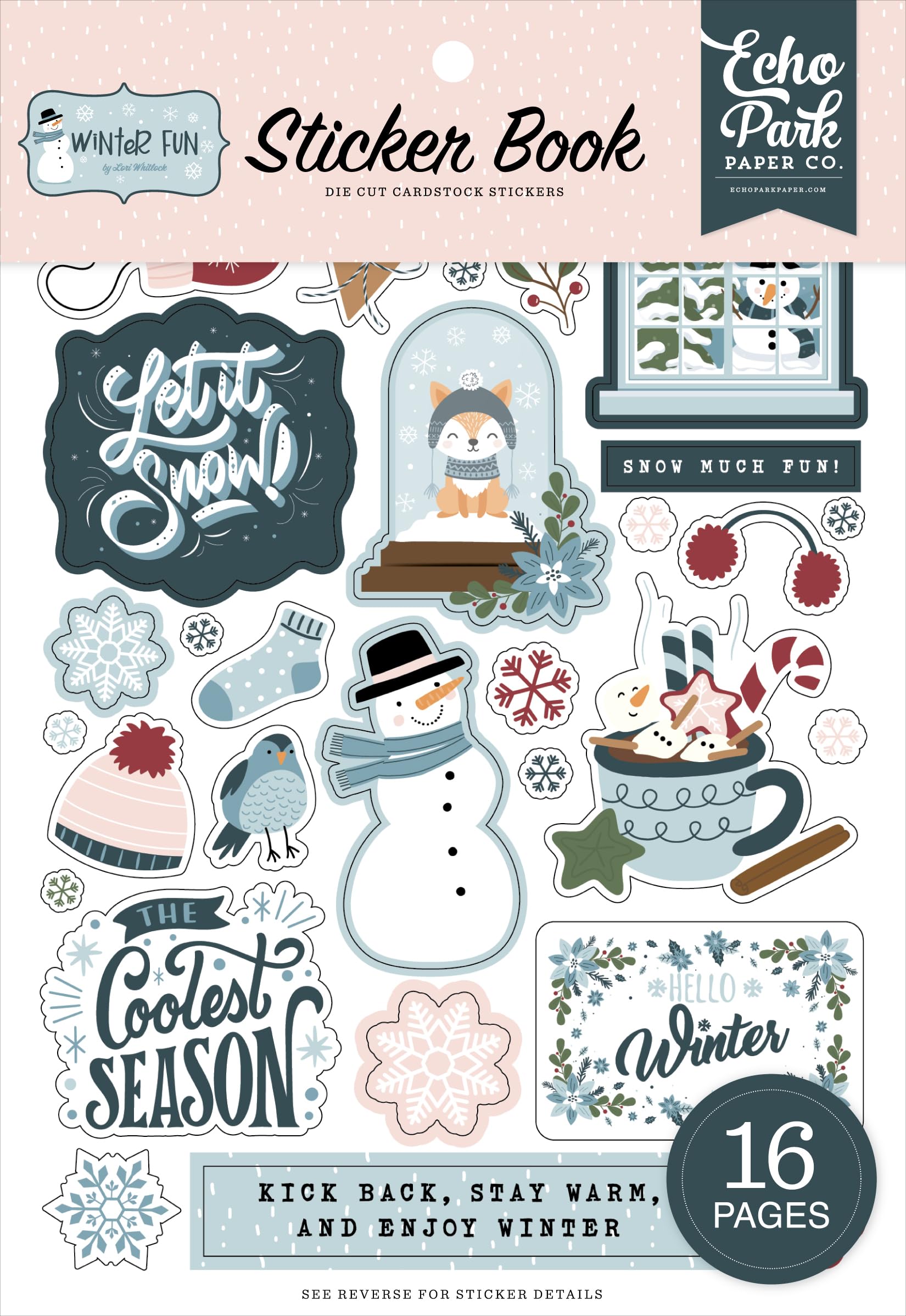 Livre d'autocollants Winter Fun Echo Park pour personnaliser vos cartes de vœux