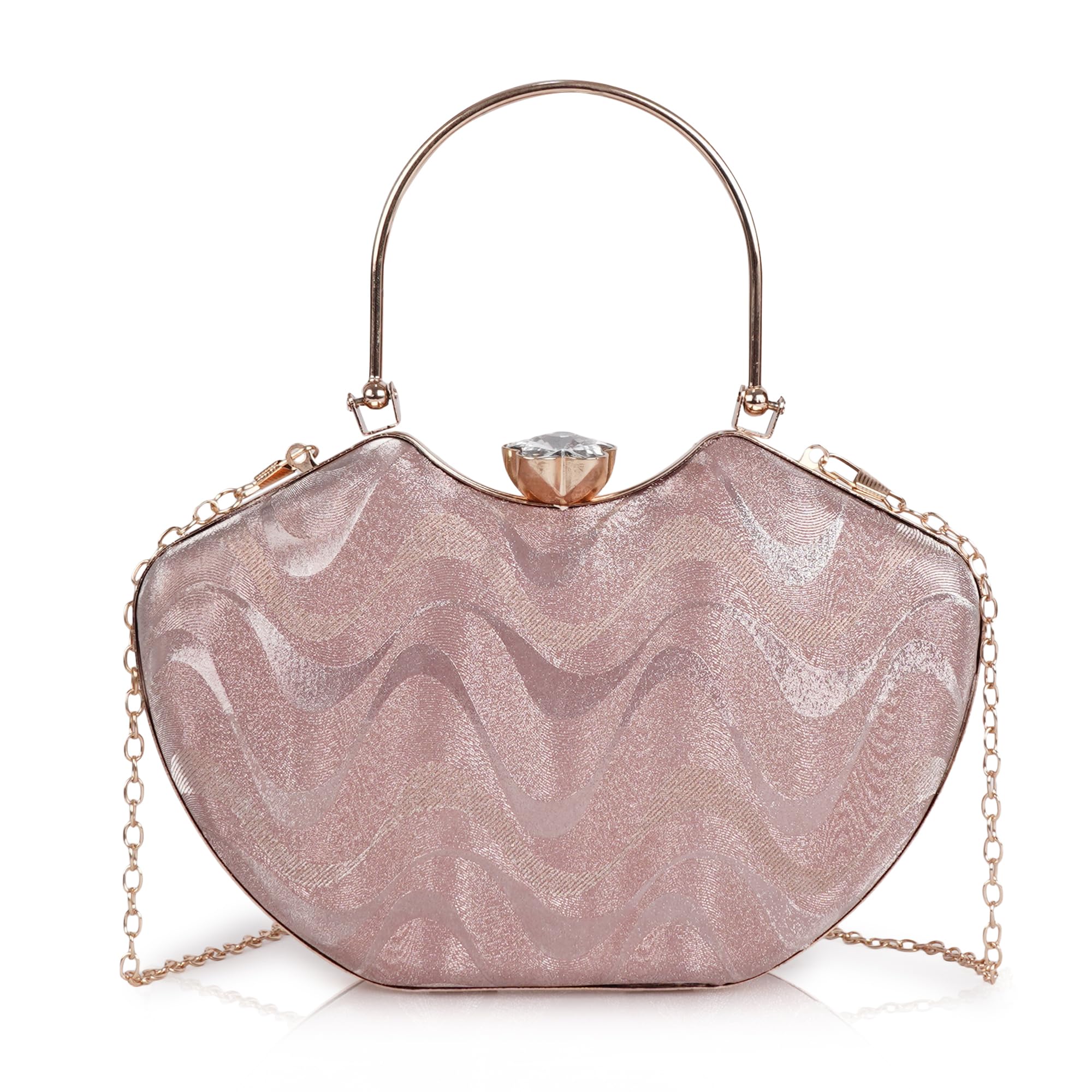 PU Metal Stylish Elegant Trending Fancy Unique Design Crossbody Side Clutch Purse For Women-image-13