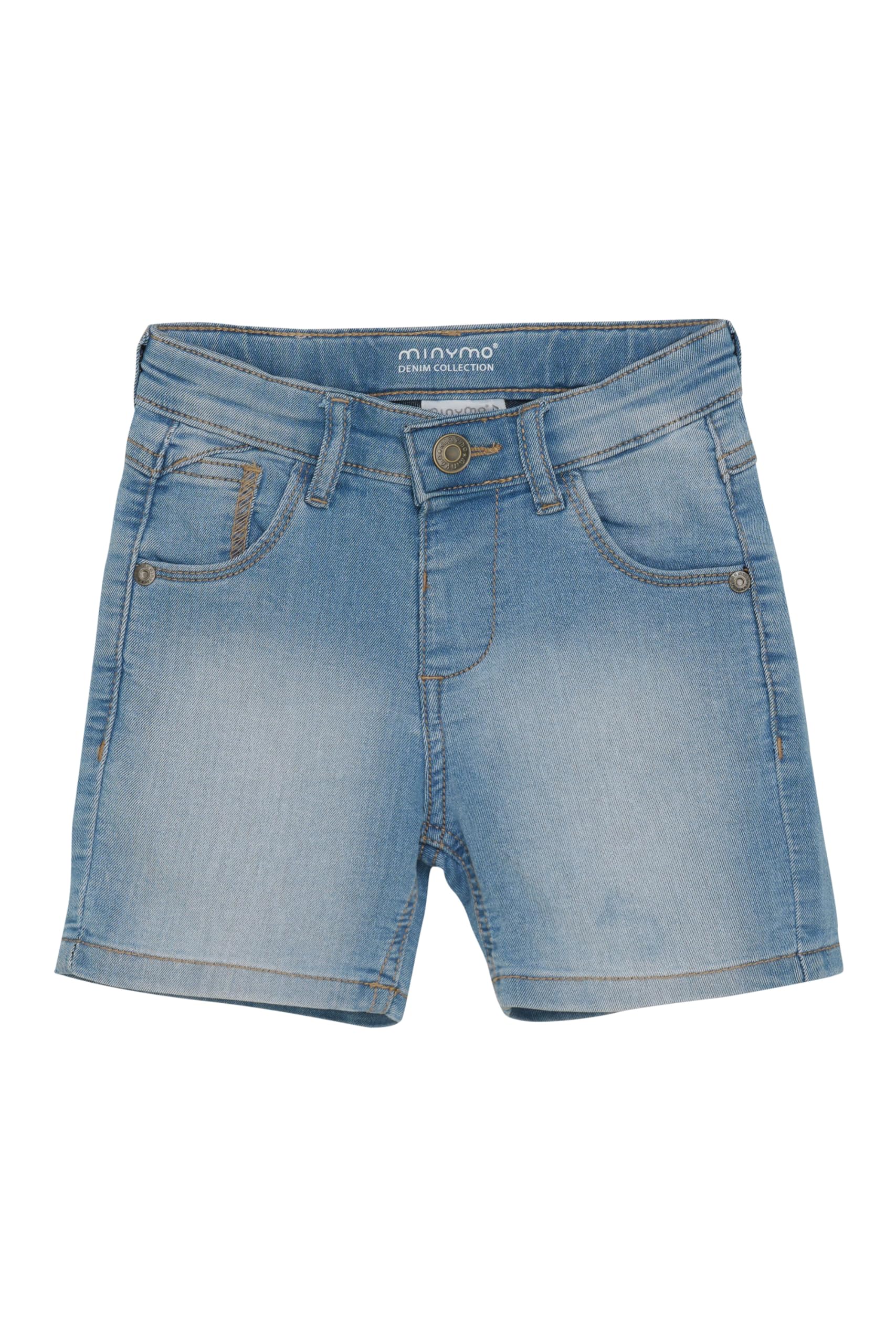 Minymo Pantaloncini da Ragazzo Power Sretch Denim Corti Jeans, Light Dusty Blue, 5 Anni Bambino