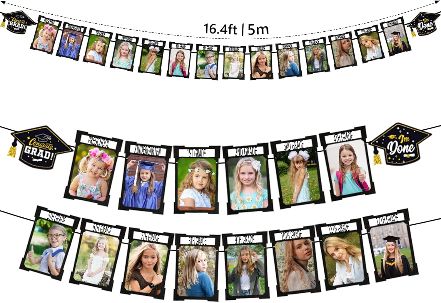 Graduation Party Decorations 2025 Graduation Photo Banner 8x10 K-12 Graduation Party Photo Display for Pre-K to High School Celebrations SP005