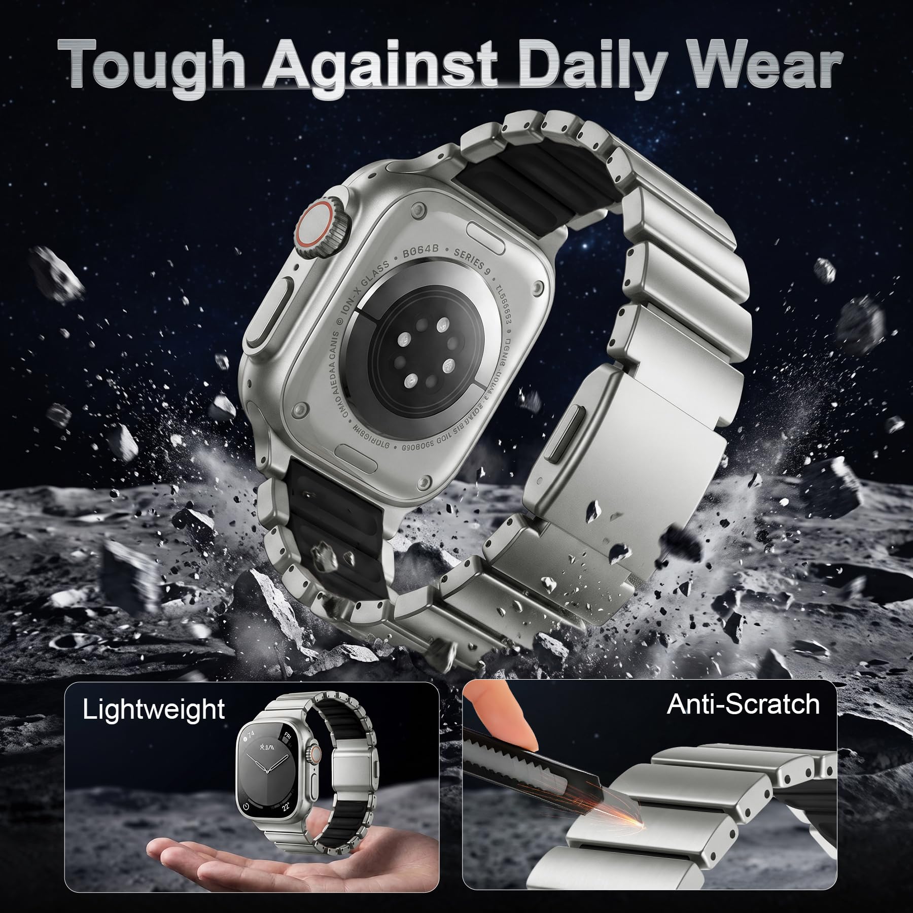 Bracelet magnétique en métal pour homme, compatible avec Apple
