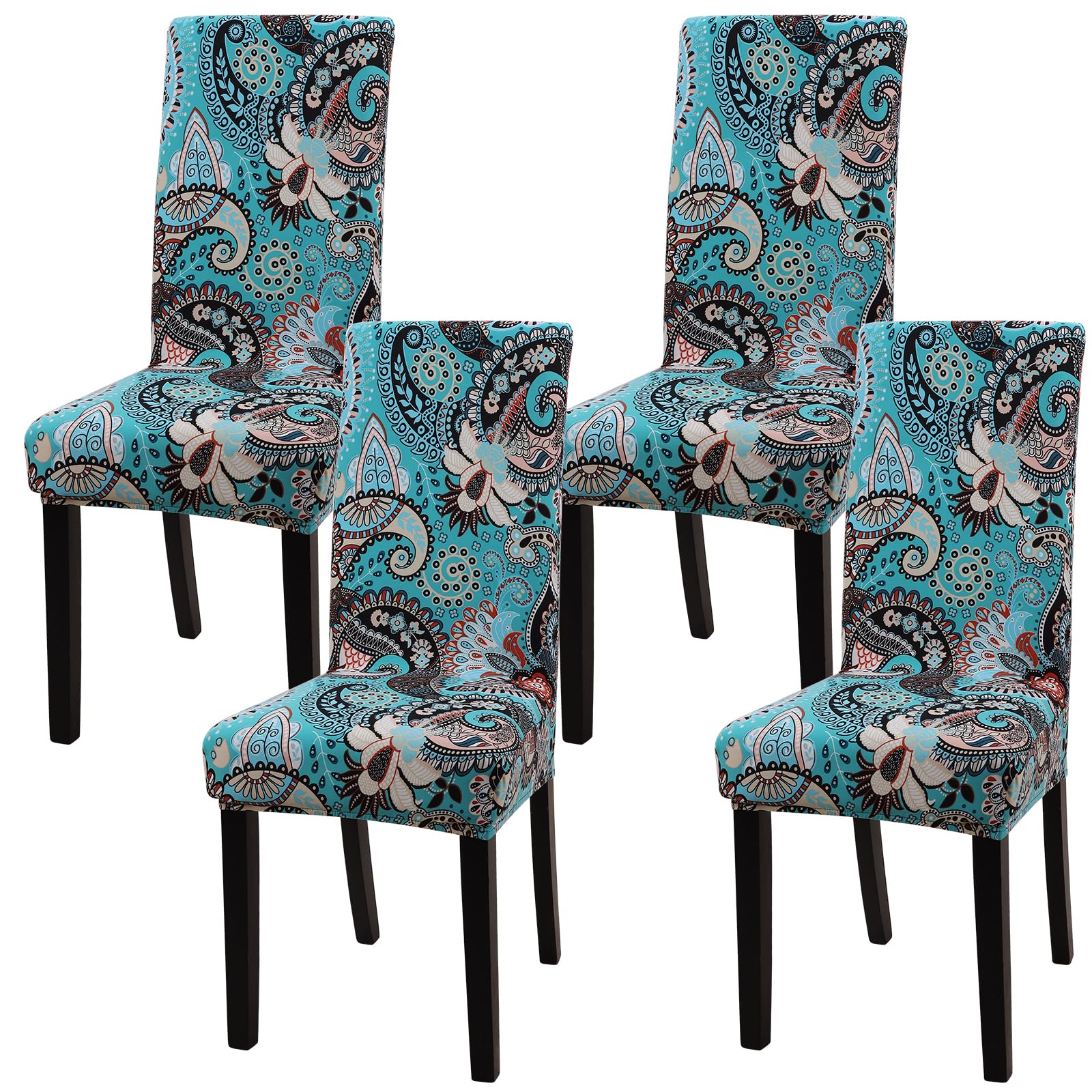 YISUN Dining Chair Covers Set of 4, Stretch Spandex Jacquard Washable Kitchen Chair Covers