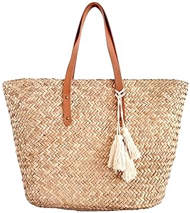 large straw tote beach bag