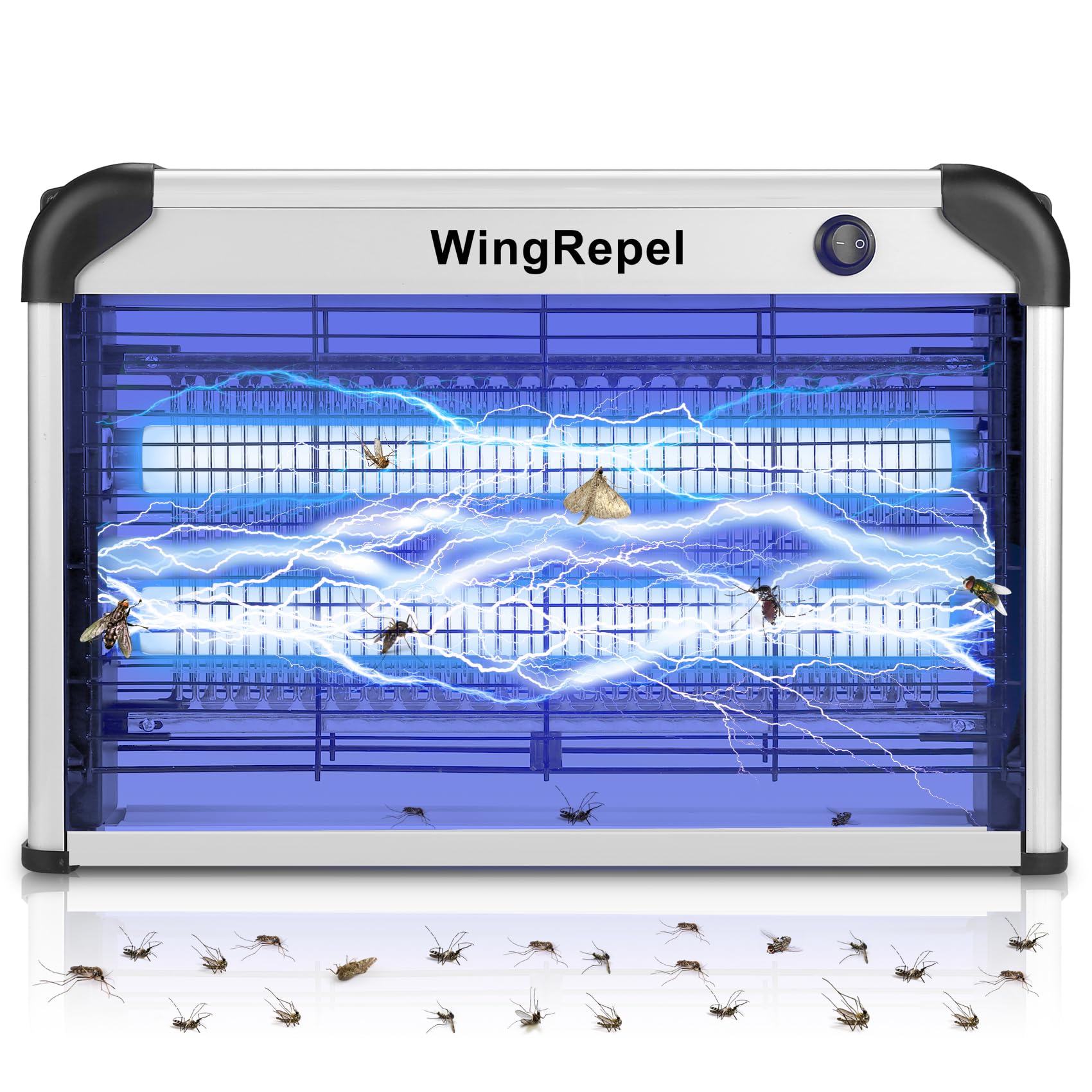 WingRepelDouble Layer Thicker Grid Fly Killer, 20W Electric UV Fly Zapper Indoor, Blue Mosquito Insect Killer Lamp Machine for Home Kitchen Restaurant
