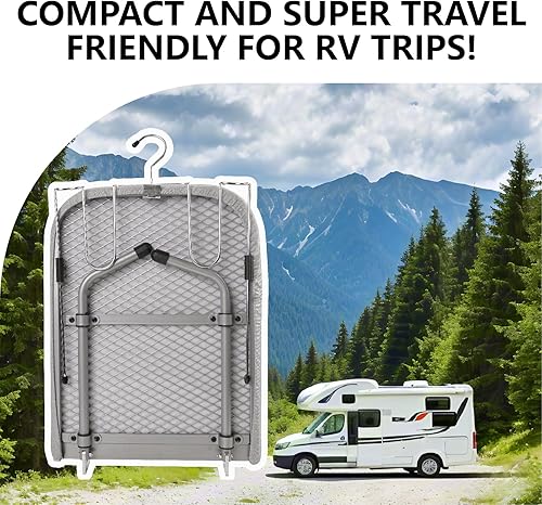 Miniatura 7 de Mini tabla de planchar pequeña, mini tabla de planchar de mesa, diseño portátil, panel de malla metálica con cubierta de algodón, 32 x 12 pulgadas,