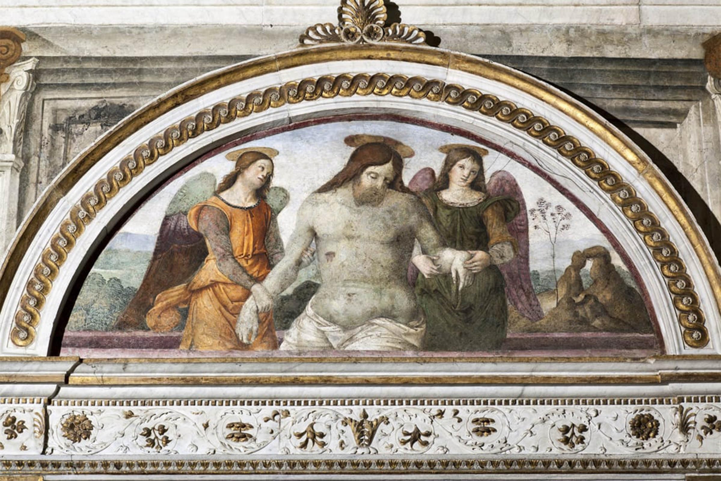ARTXLXXBN Famous Painting Canvas Artwork Graffiti Print the Dead Christ Supported by Bernardino Di Betto Pinturicchio Portrait Canvas Image for Home Decor 60x90cm