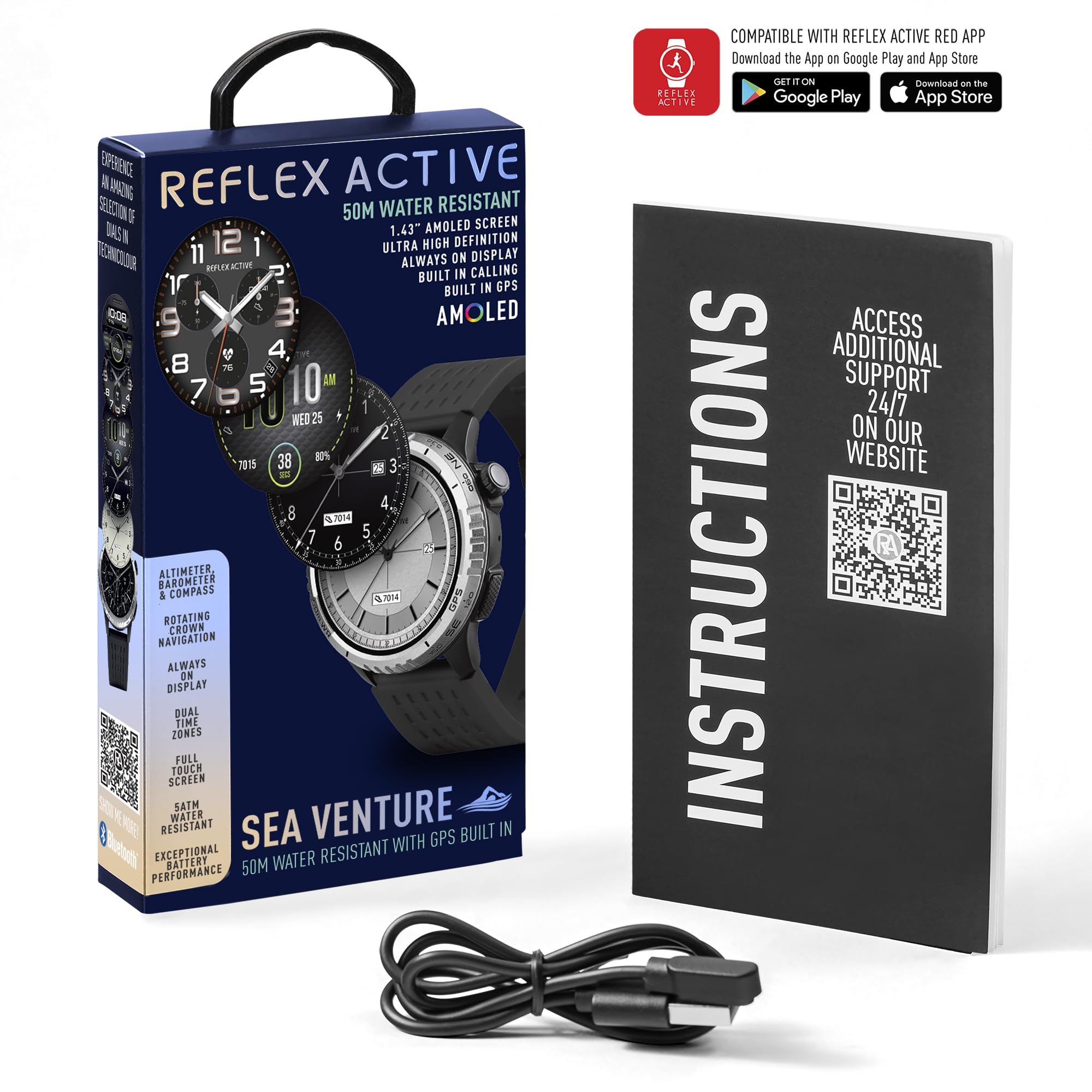 Reflex Active Sea Venture Montre Intelligente avec GPS AMOLED 50 m