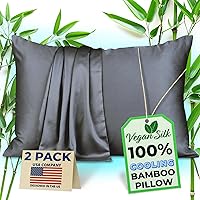 Vista 9 de Fundas de almohada 100% viscosa derivada de bambú - Funda de almohada refrescante - Tamaño estándar, crema, juego de 2 con cremallera