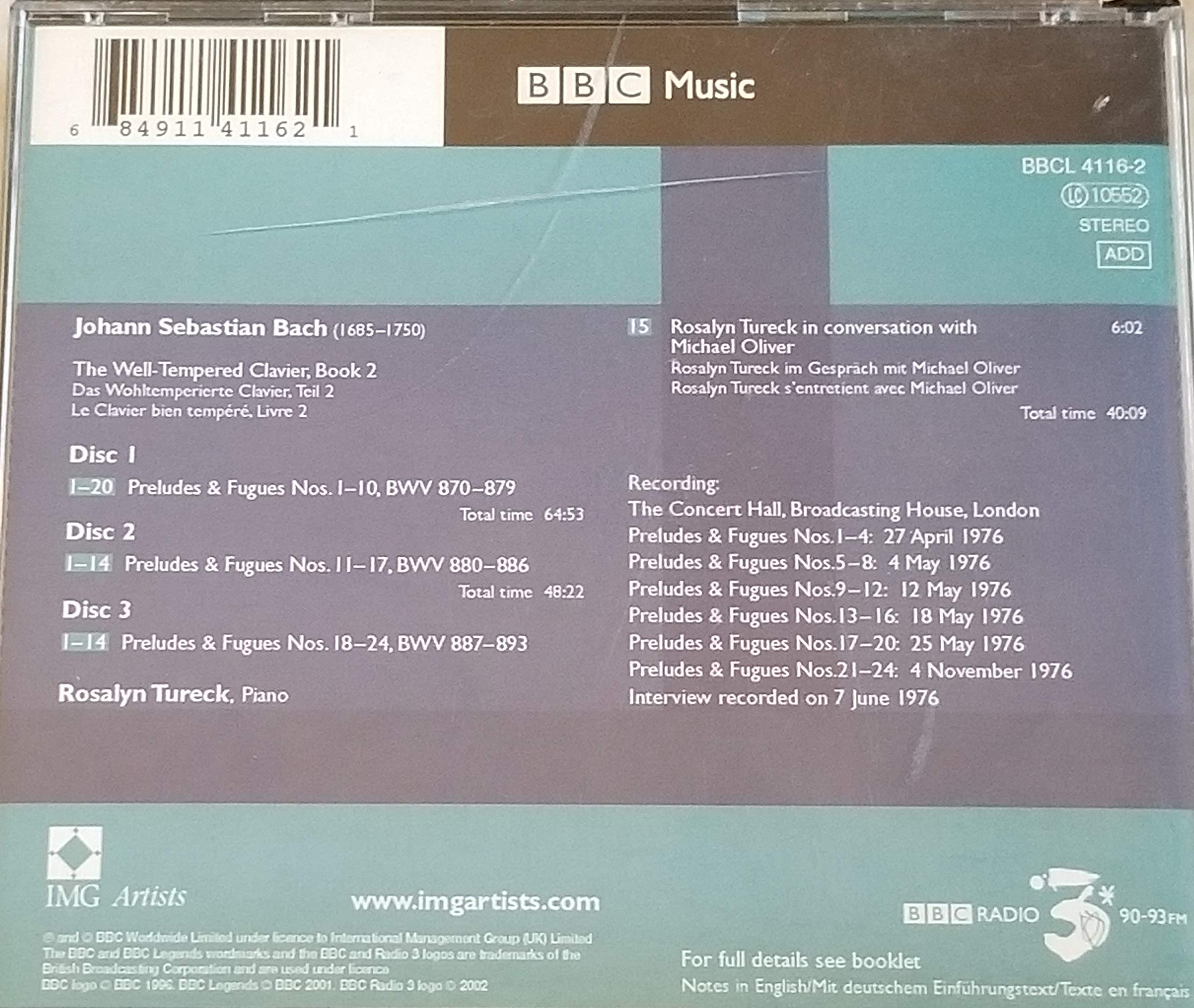 Bach : The well-tempered clavier 2, 24 preludes & fugues