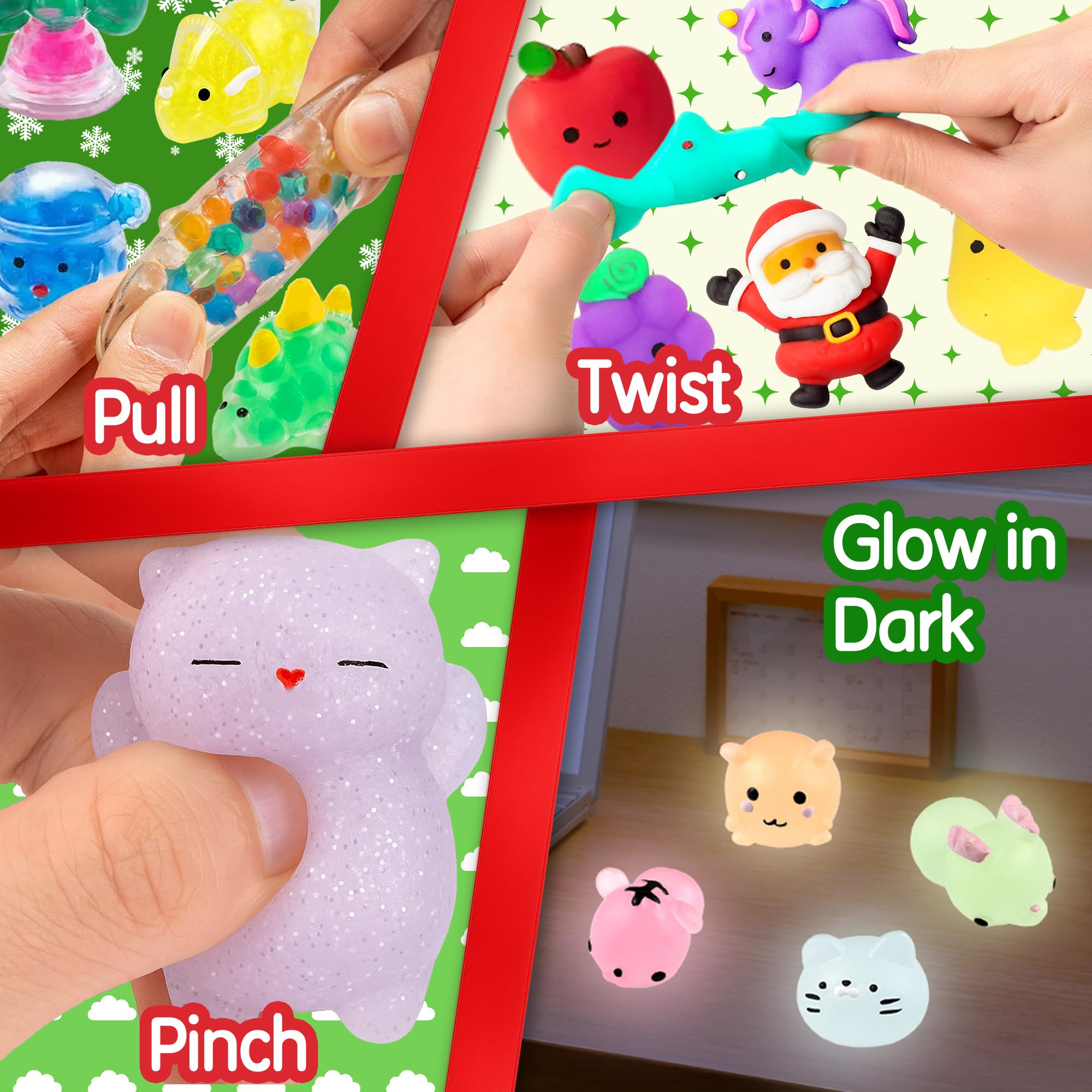 Calendrier De L'Avent 2025 Avec 24 Jouets Squishy - Thème Noël, Mochi Doux, Cadeau Compte à Rebours Pour Enfants - 6