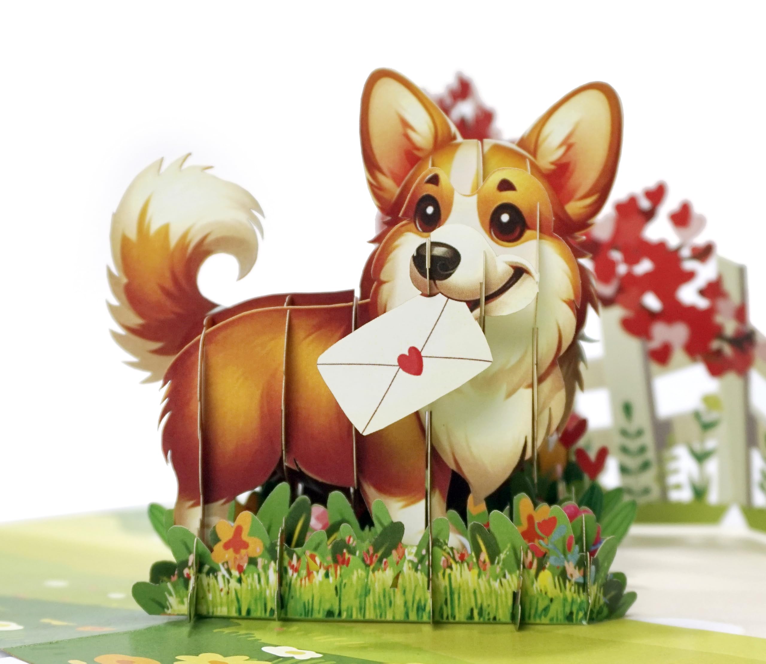 CUTPOPUP Corgi Dog Pop Up Anniversary Cards, 3D Wedding Anniversary Card for Him Her Wife Husband Mum Dad Birthday Card
