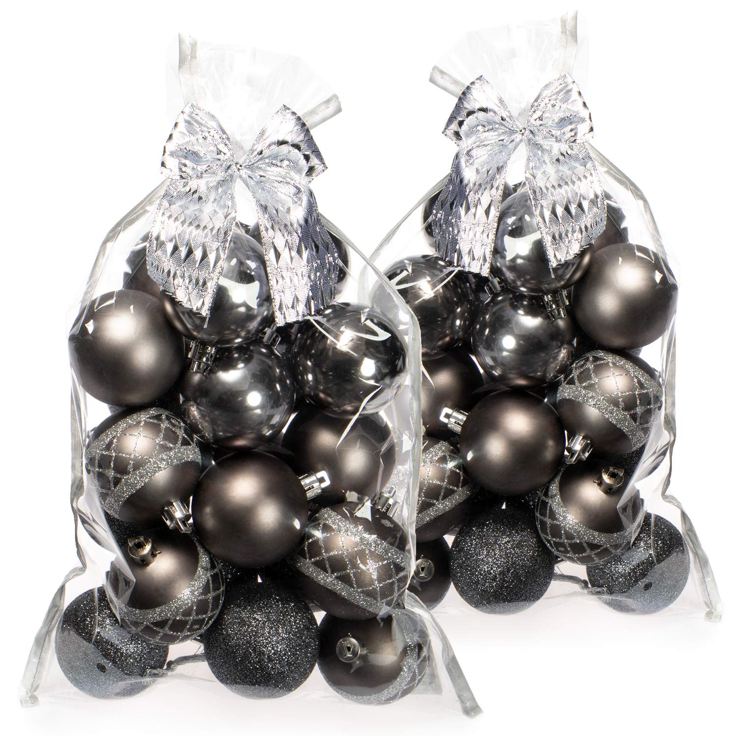 com-four® 40x Weihnachtskugeln, Christbaumkugeln bruchsicher