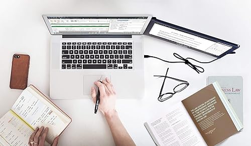 Miniatura 9 de SideTrak Monitor portátil deslizante de 12.5 pulgadas con funda de transporte, se fija a tu laptop para un fácil viaje, alimentación USB eficiente,