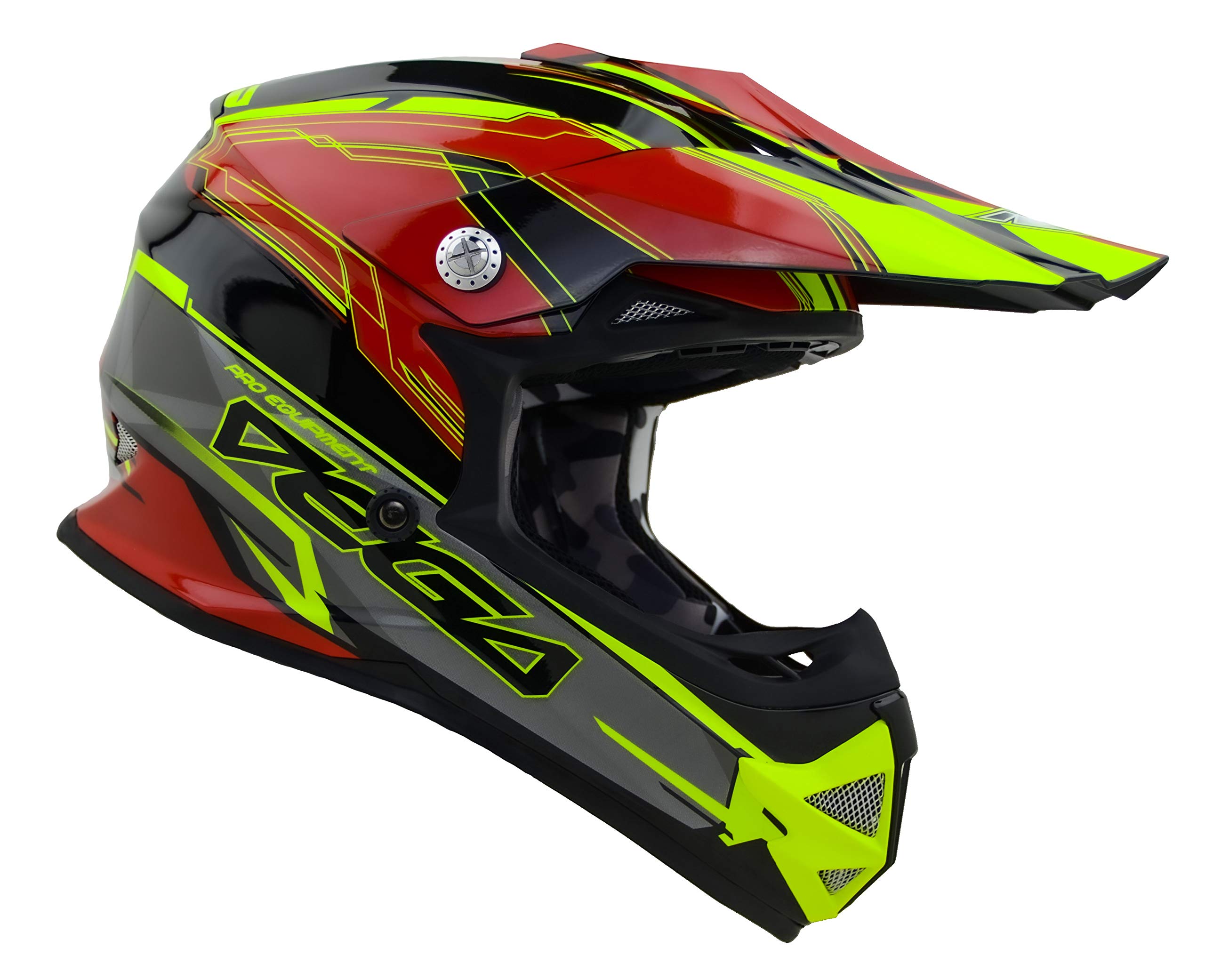 Vega Helmets 36099-034 Unisex-Child Youth Off Road Helmet (Red Stinger Graphic, Large)