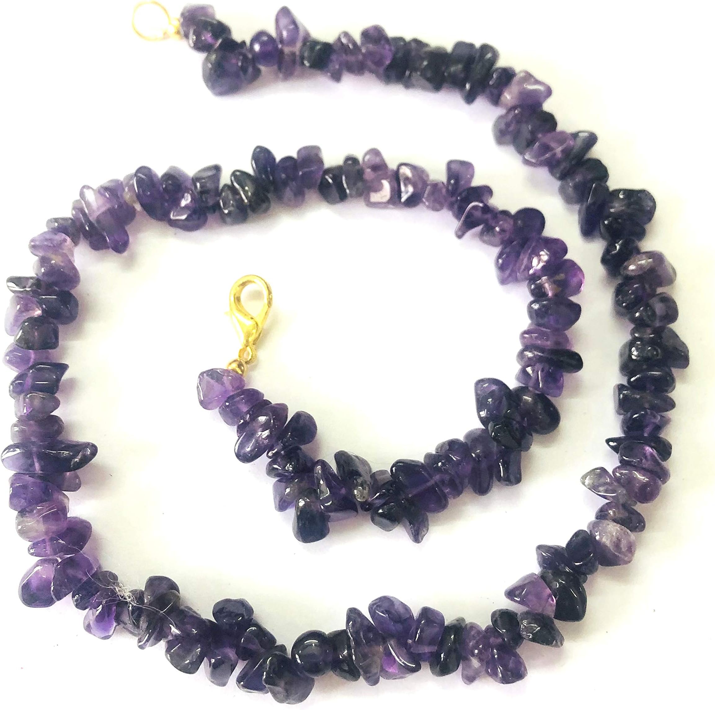 CRYSTALMIRACLEBEAUTIFUL AMETHYST 18 INCHES GEMSTONE NECKLACE CRYSTAL HEALING WOMEN GIFT POSITIVE ENERGY FASHION JEWELRY MEDITATION CHAKRA BALANCER PEACE HANDCRAFTED ACCESSORY