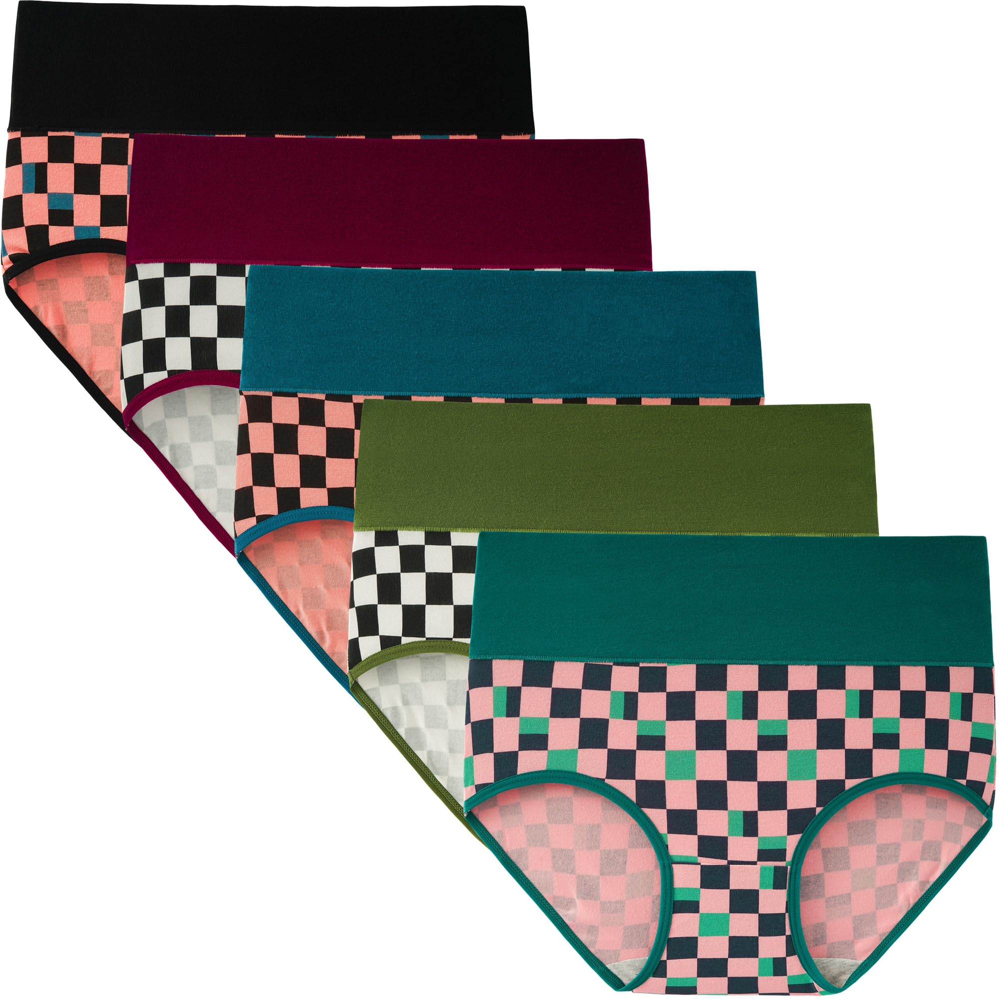 INNERSY Culotte Femme Coton Taille Haute Slip Élastique Shorty Confort sous-vêtement Doux Lot de 5