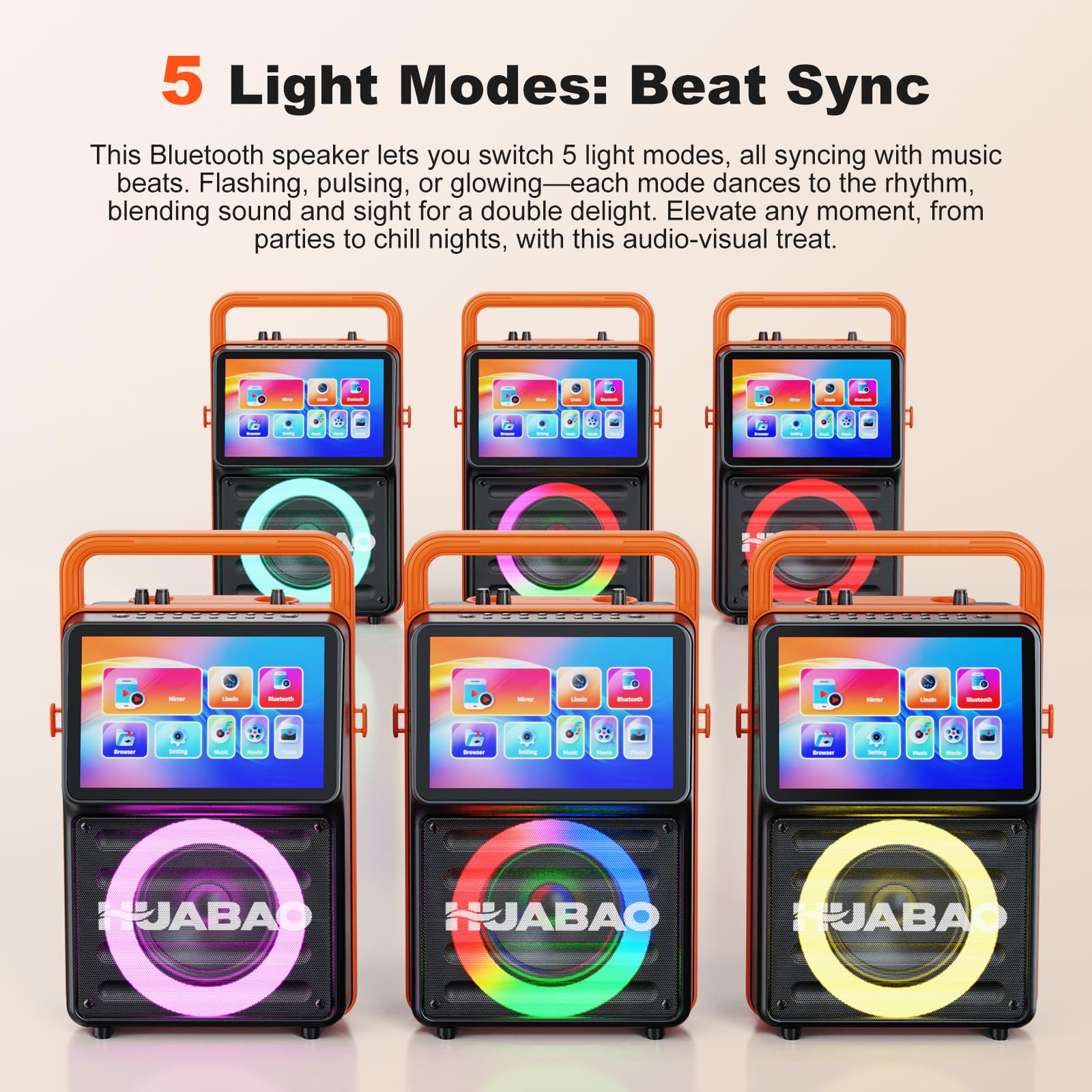 Macchina per karaoke con schermo integrato da 10,1 pollici, altoparlante Bluetooth con visualizzazione dei testi, mirroring dello schermo wireless per iOS e Android, telecomando e luci, 2 microfoni