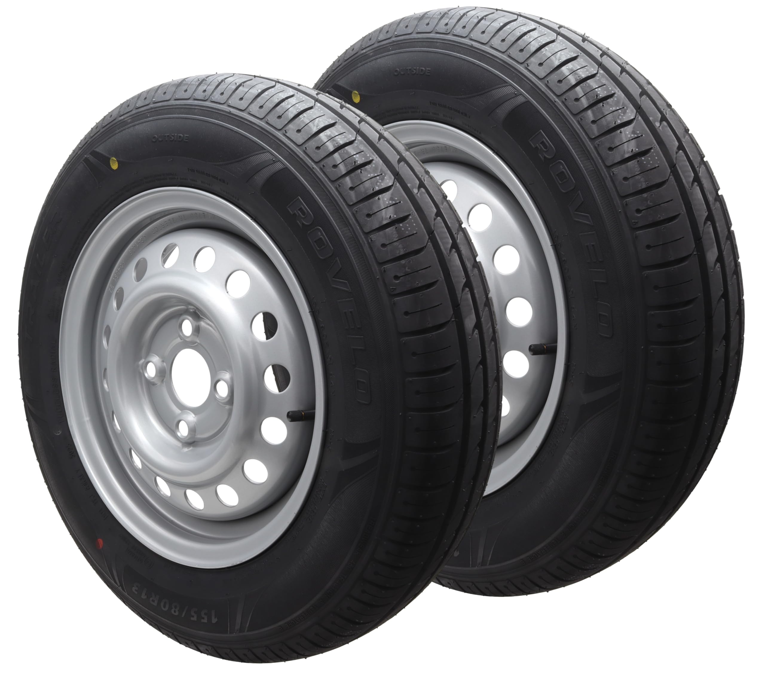 Ruota completa 155/80R13 84N 100x4, 4Jx13, 4 fori, 155 80 R 13 (2 pezzi)
