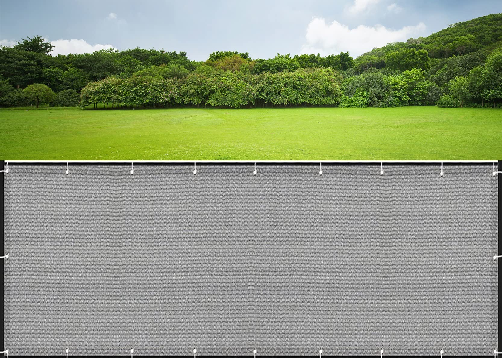 KLGFBDC Balcony Privacy Screen 125x900 cm No Drilling Sail Canopy Waterproof & Weatherproof with Grommets & Cord for Garden Patio Grey Outdoor Shade Solution
