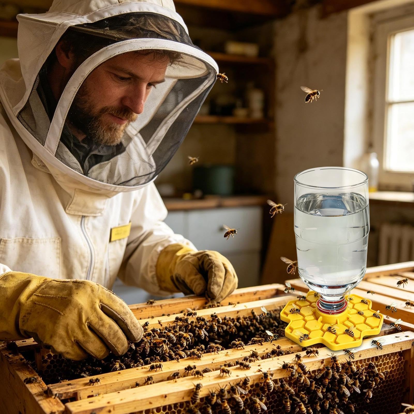 Abbeveratoio per api da giardino resistente alle intemperie base antiscivolo materiale stampato 3D