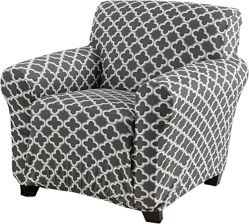 Great Bay Home Funda elástica de felpa de terciopelo para sillón con brazo, protector de muebles de silla de terciopelo, suave, antideslizante, alta