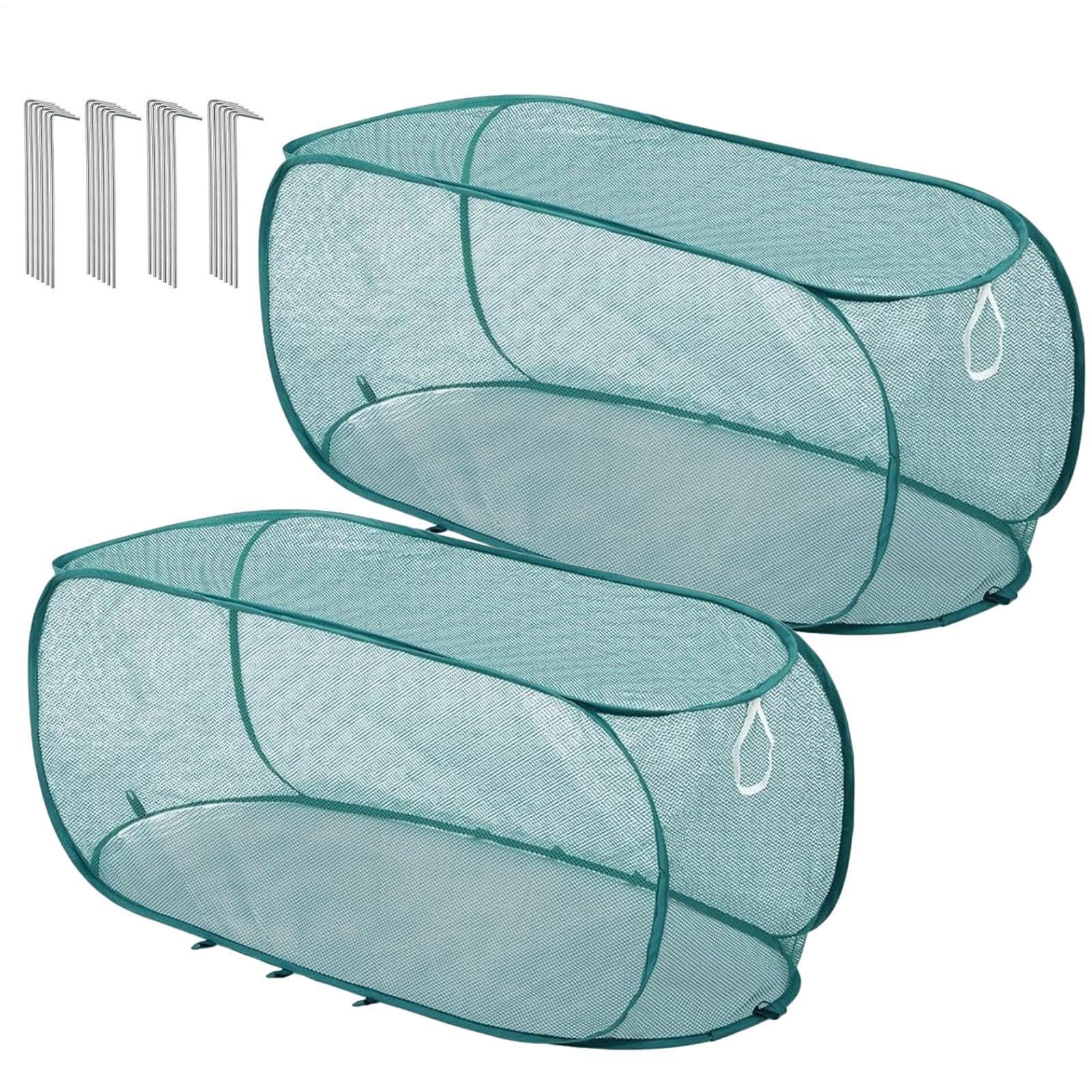 2pcs Pop-Up Plant Mesh Cover, Garden Plant Net Protection Cage, Pop-Up Vegetable Netting Frame, For Indoor Outdoor Greenhouse Patio Yard Raised Bed Flower