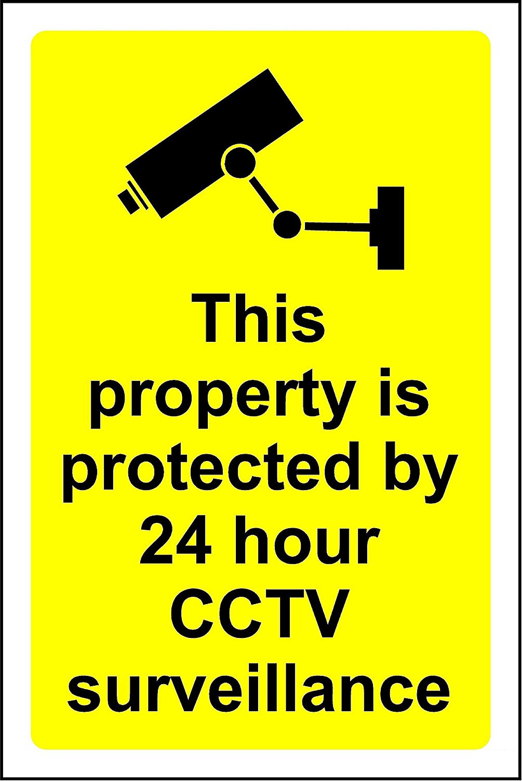 Kpcm Display Ltd This Property Is Protected By 24 Hour Cctv Surveillance Safety Sign - 3Mm Aluminum 600Mm X 400Mm