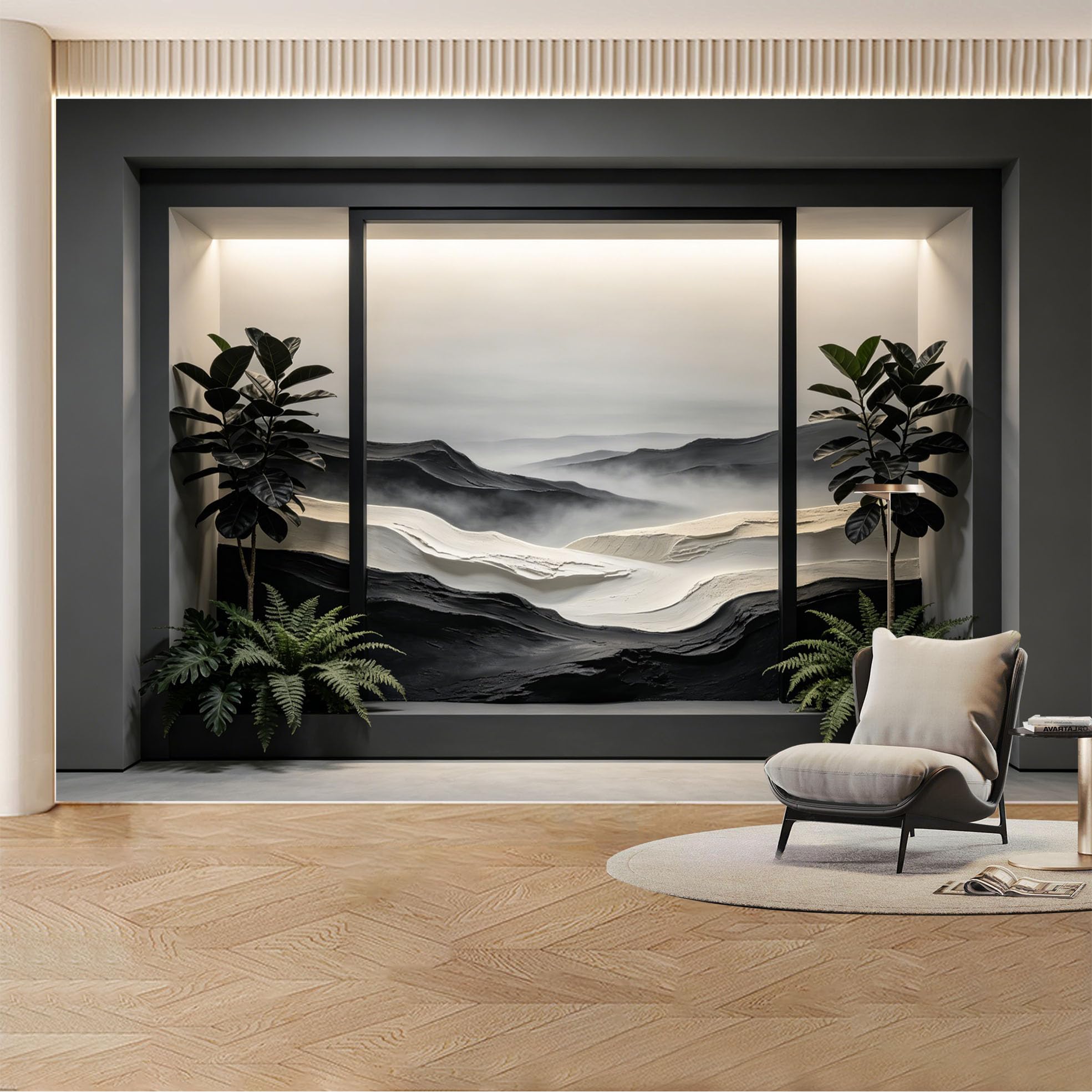 Kayorowalls Bh20260620018 Custom Wall Mural Wallpaper Mountain Landscape Nature 3D Effect Wall Decor Large Wall Art Minimalist Misty Nordic Removable Selfadhesive Large Photo For Living Room， Bedroom， Office
