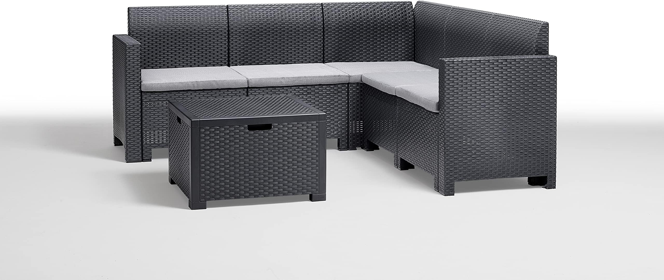 BICA Nebraska Corner Set, Lounge Set 5 Places, Graphite, Rattan Finish