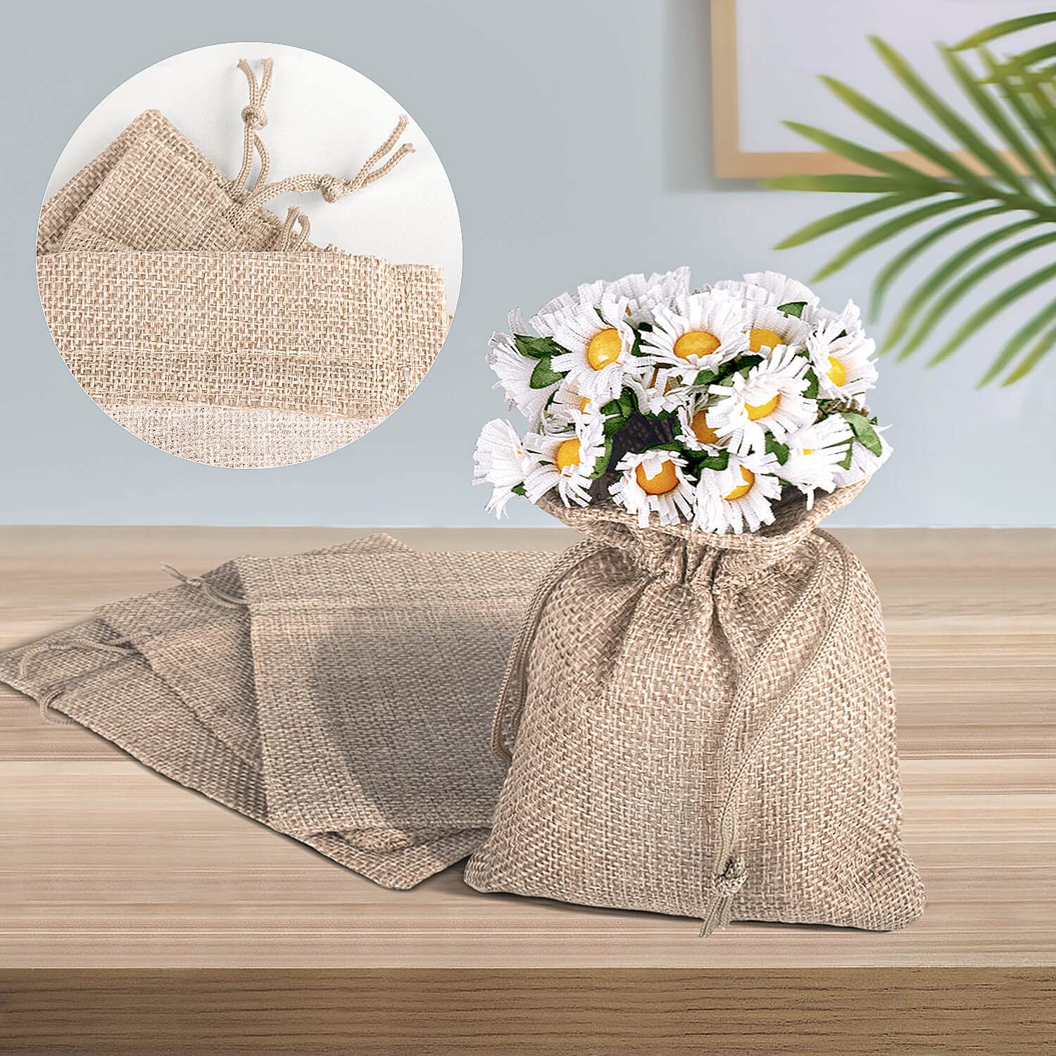 24 Sachets En Jute Avec Cordon - Idéaux Mariage, Baptême, Cadeaux Ou Bonbons
